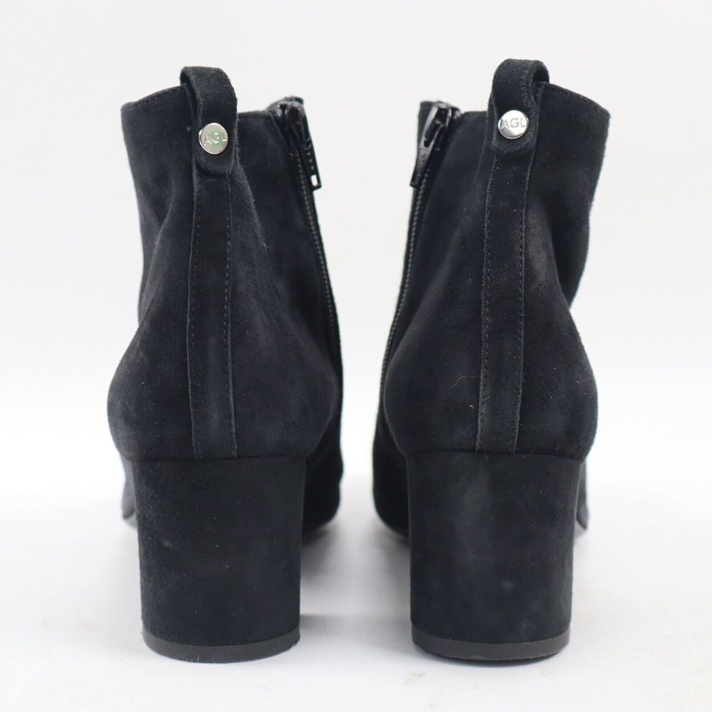 🔥AGL Notch Block Heel Leather Bootie, Black Suede 7.5US/37.5EU MSRP$550🔥 - Picture 5 of 10